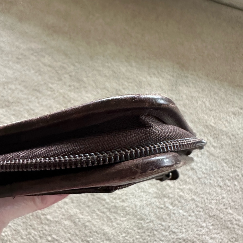 Coach Dark Brown Leather Vintage Phone Organizer Wallet - Picture 10 of 10